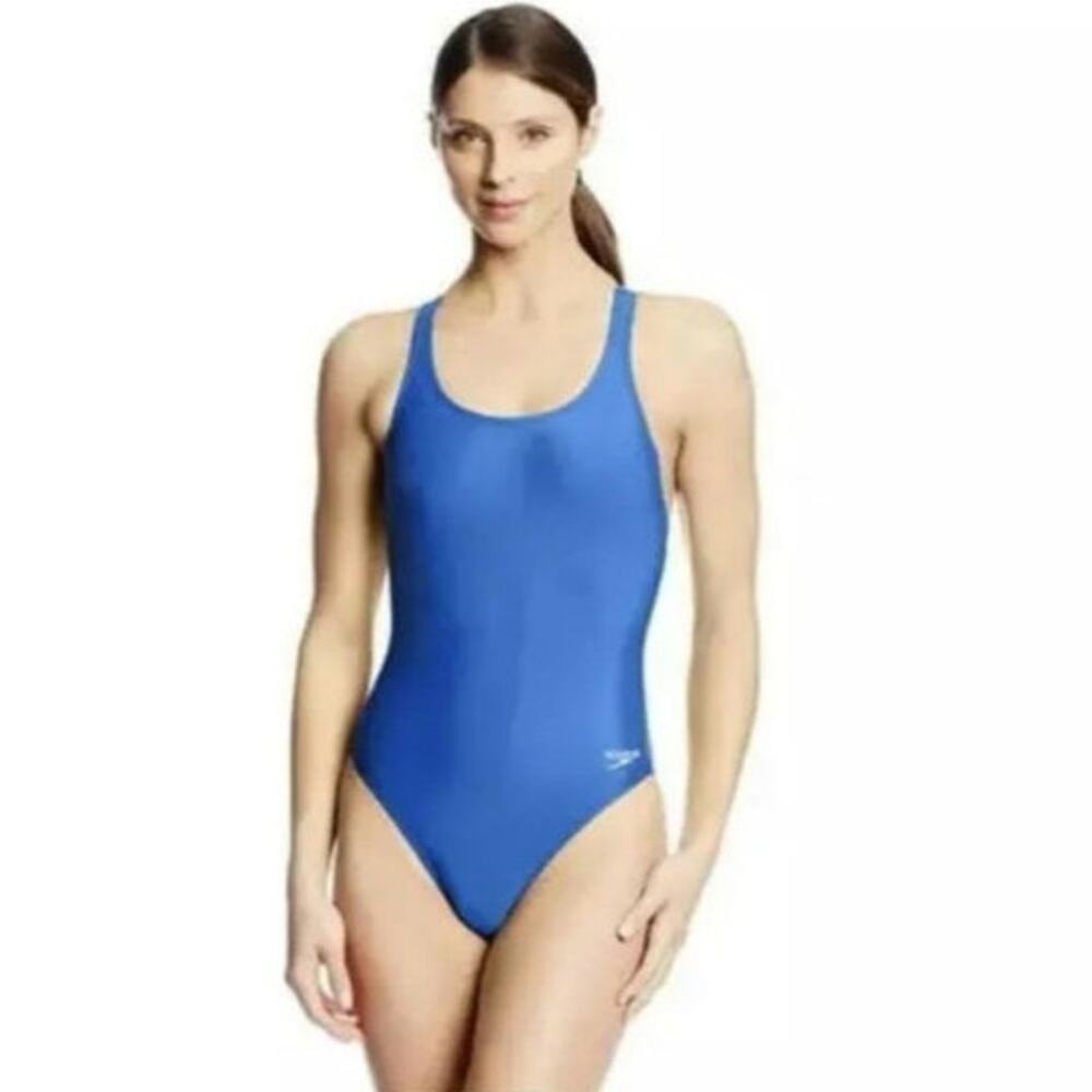 NWT Speedo Pro LT Ibiza Racerback Blue One Piece Swimsuit Size 8/34